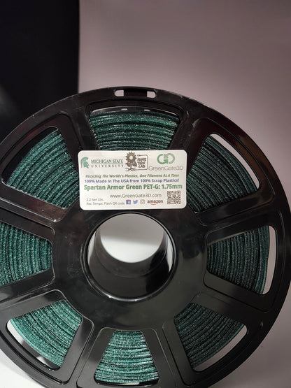 Spartan Armor Green: Recycled PET-G with ✨️SPARKLES✨️ Michigan State University custom color!!!