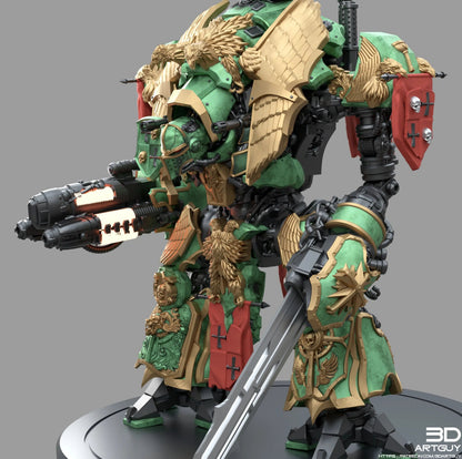 Medieval Mech Knight by 3DArtGuy 32mm scale, 50, 180mm, Miniature War Gaming Figure