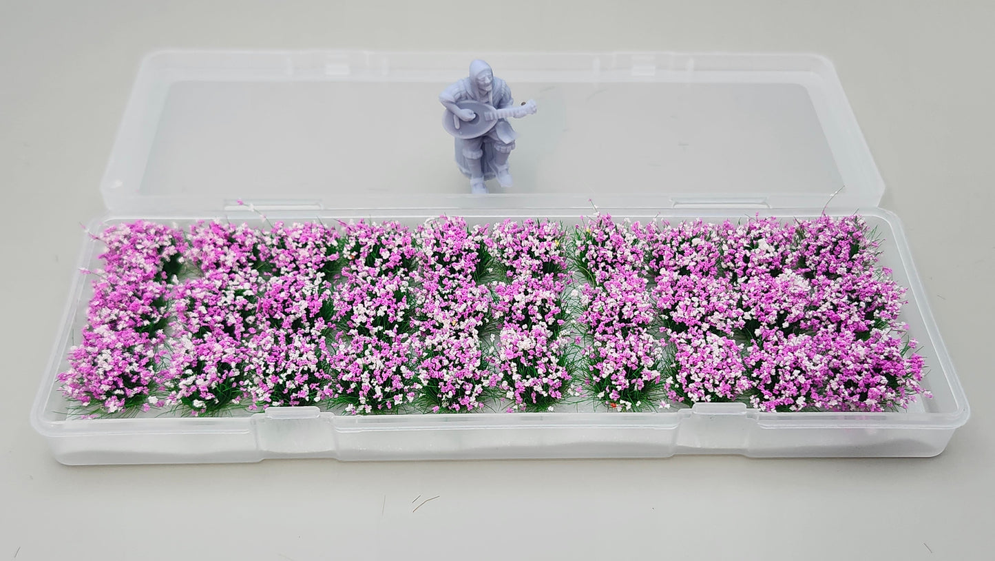 JHT - Shibazakura Flower Clusters - Self Adhesive Grass Tufts - 10mm height x 9mm base