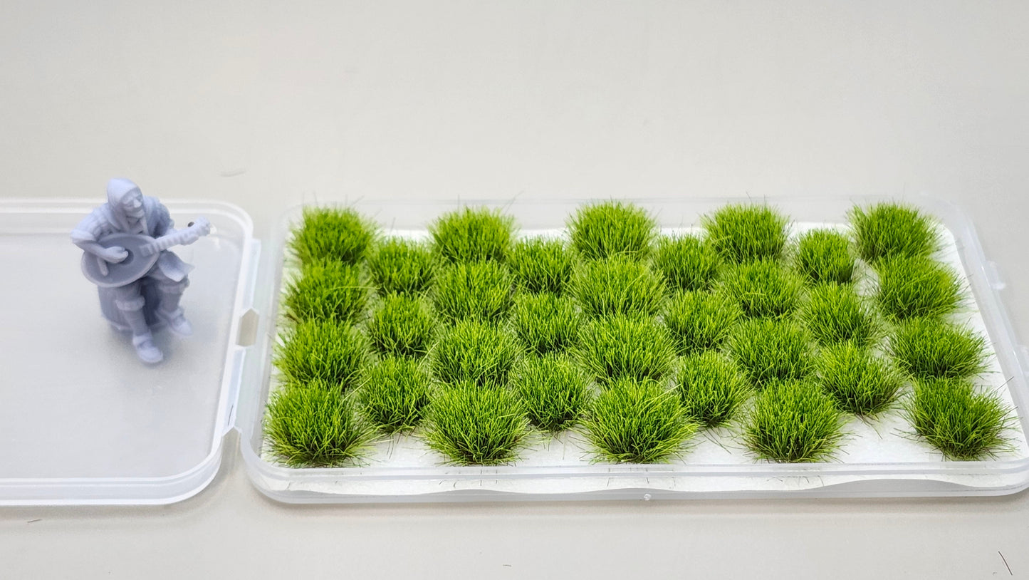 JHT - Spring Green Model Grass Clusters - Self Adhesive Grass Tufts - 8mm height x 10/14mm base