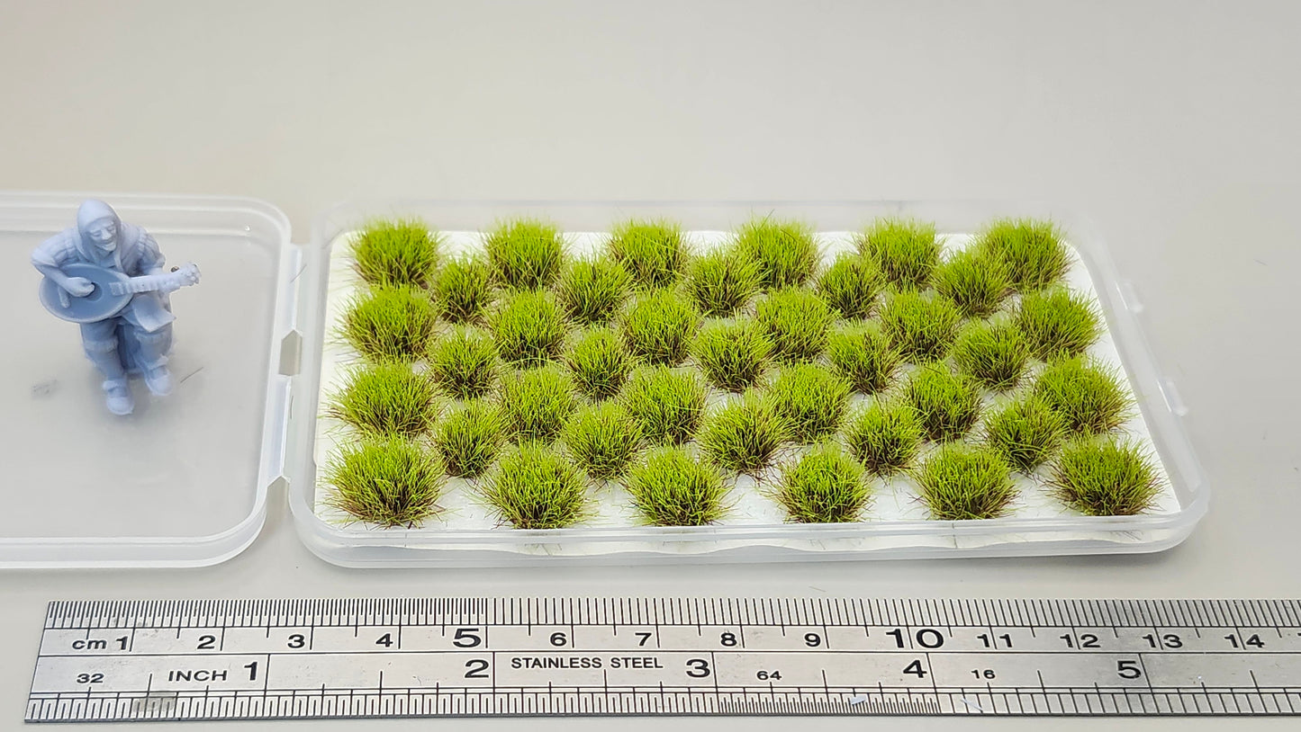 JHT - Grass Green Model Grass Clusters - Self Adhesive Grass Tufts - 8mm height x 3/9mm base