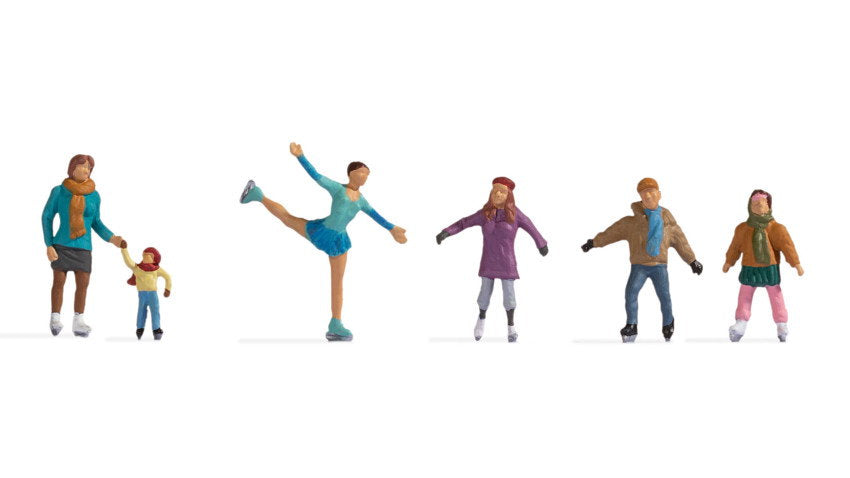 Noch 15824 HO Scale Ice Skaters Figure Set, 6 Pieces