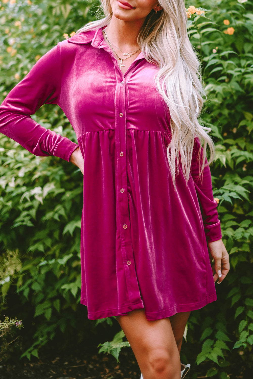 Lennon Long Sleeve Ruffle Velvet Dress by Poppy Lee Lane