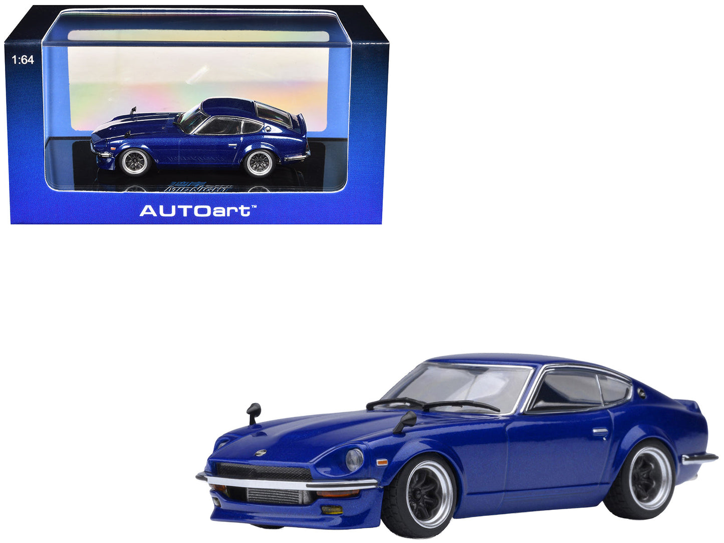 Nissan Fairlady Z RHD (Right Hand Drive) "Akuma No Z" Blue Metallic "Wangan Midnight - Comic #1 Version" Manga 1/64 Model Car by Autoart  free shipping USA