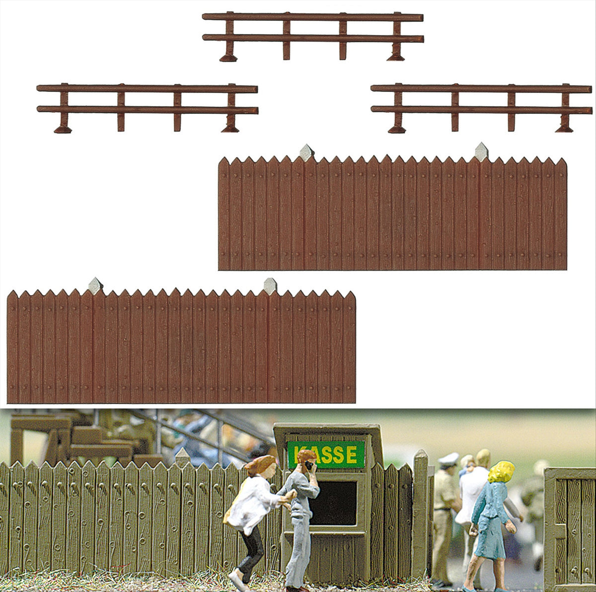 Busch 6015 HO/TT Scale Wood Fence Kit