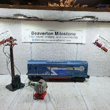 LIONEL GM GENERATOR CAR, 56-58 VARIATION (B) BLACK FUEL TANK