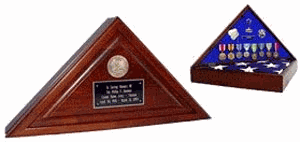 Walnut Cherry Heirloom Finish, Wood Flag Case