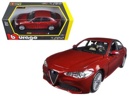 2016 Alfa Romeo Giulia Burgundy 1/24 Diecast Model Car by Bburago  free shipping USA