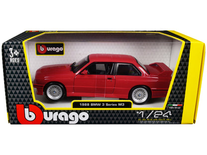 1988 BMW 3 Series M3 E30 Red 1/24 Diecast Model Car by Bburago  free shipping USA