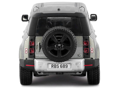 2022 Land Rover Defender 110 Green Metallic with Black Top and Sunroof 1/24 Diecast Model Car by Bburago
