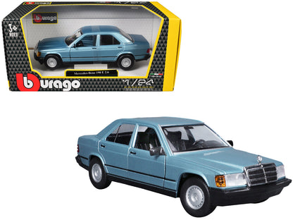 Mercedes-Benz 190 E 2.6 Blue Metallic 1/24 Diecast Model Car by Bburago  free shipping USA