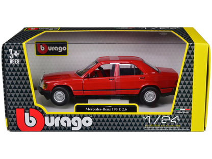 Mercedes-Benz 190 E 2.6 Red 1/24 Diecast Model Car by Bburago  free shipping USA