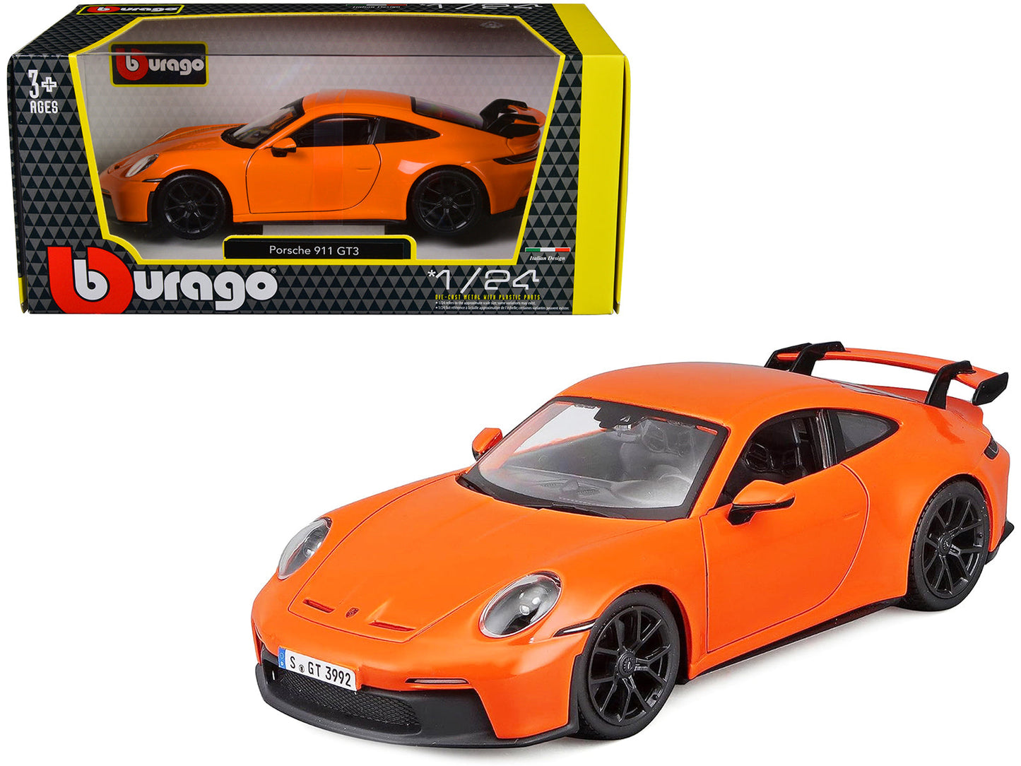 Porsche 911 GT3 Orange 1/24 Diecast Model Car by Bburago  free shipping USA