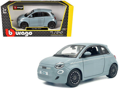 2023 Fiat 500e Light Blue 1/24 Diecast Model Car by Bburago  free shipping USA