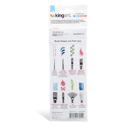 Studio Mixed Media Gold Nylon Brush Set – 10 pc