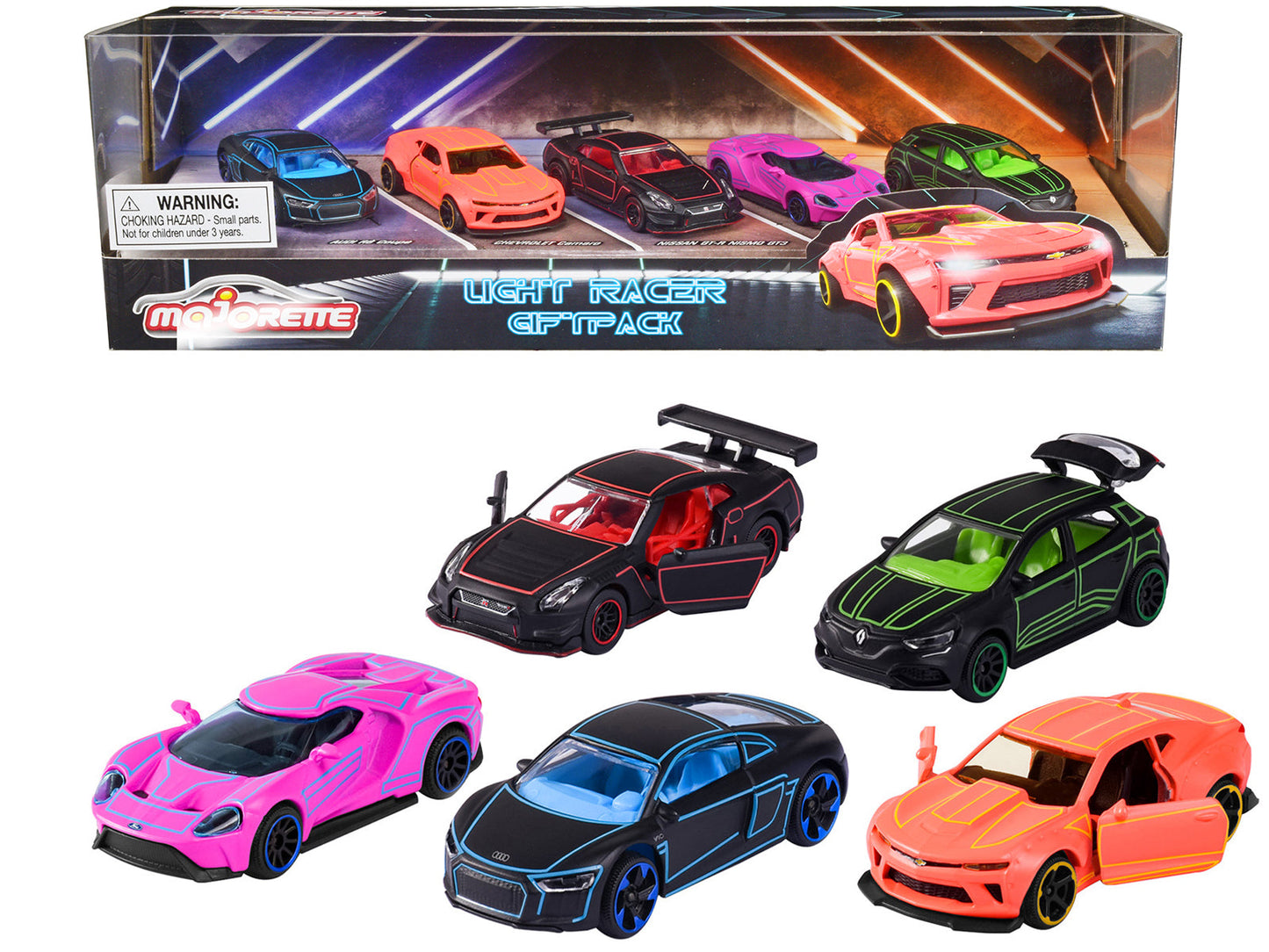 Light Racer Giftpack (2023) 5 Piece Set 1/64 Diecast Model Cars by Majorette  free shipping USA