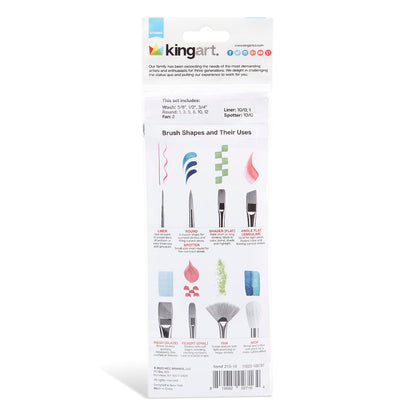 Studio Black Nylon Brush Set - Acrylic & Watercolor - 10 pc