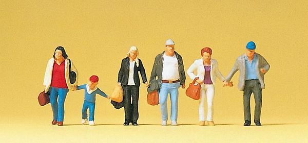 Preiser 10516 HO Scale Pedestrians Walking Travelers #1 pkg(6)