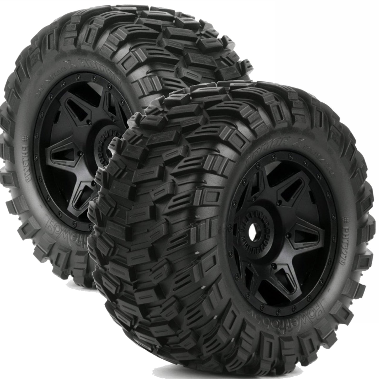 Powerhobby Armor X Belted Pre-Mounted Tires FOR Traxxas X-Maxx XMaxx Black