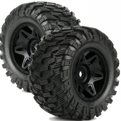 Powerhobby Armor X Belted Pre-Mounted Tires FOR Traxxas X-Maxx XMaxx Black