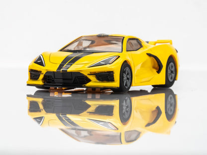 AFX 22013 Corvette C8 Torch Yellow Mega G+ MG+ HO scale slot Car MegaG Plus