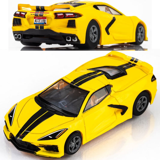 AFX 22013 Corvette C8 Torch Yellow Mega G+ MG+ HO scale slot Car MegaG Plus