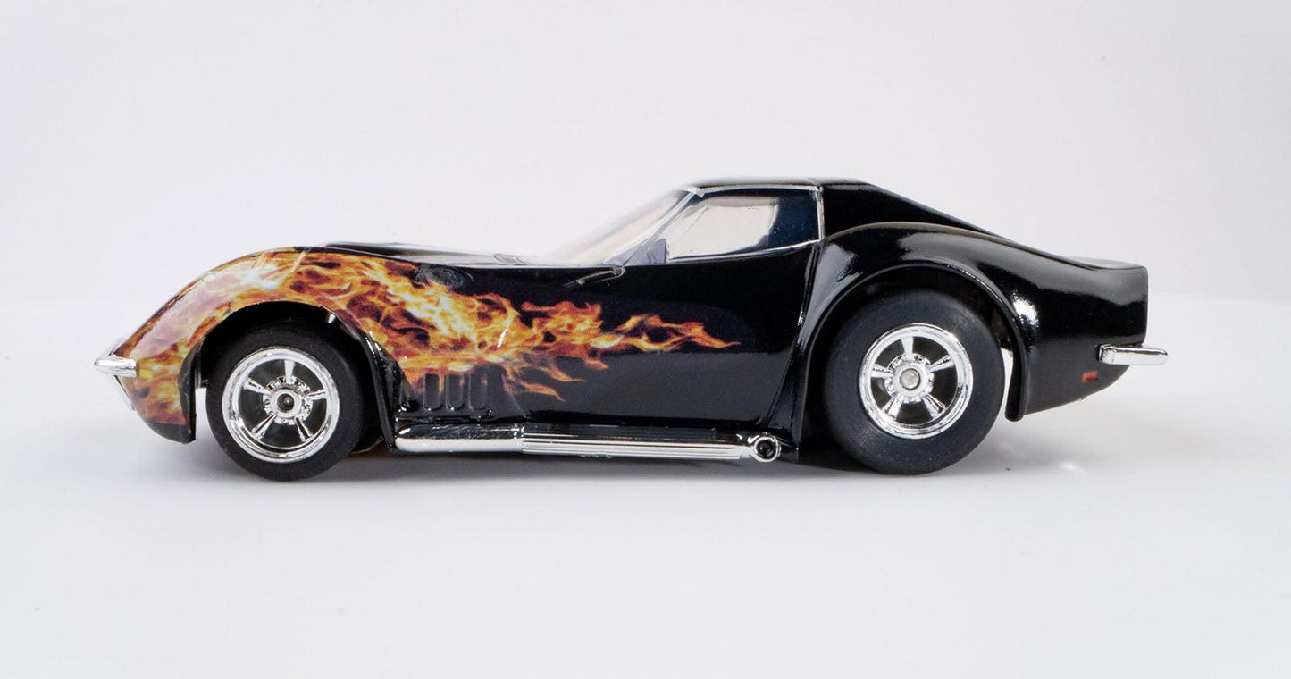 AFX 22051 1968 Chevy Corvette L88 427 Black Flame Mega G+ HO Slot Car AFX22051