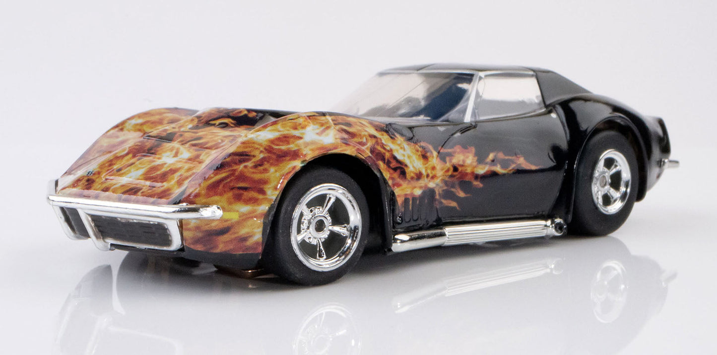 AFX 22051 1968 Chevy Corvette L88 427 Black Flame Mega G+ HO Slot Car AFX22051