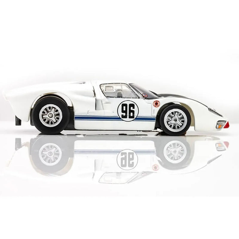 AFX 22057 Mega G+ Ford GT40 Mk II White & Black #96 Daytona Clear HO Slot Car