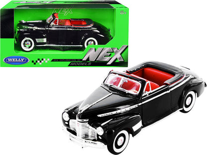 1941 Chevrolet Special Deluxe Convertible Black with Red Interior "NEX Models" 1/24 Diecast Model Car by Welly  free shipping USA