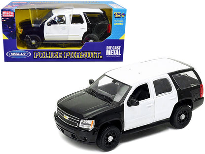 2008 Chevrolet Tahoe Unmarked Police Car Black and White 1/24 Diecast Model Car by Welly  free shipping USA