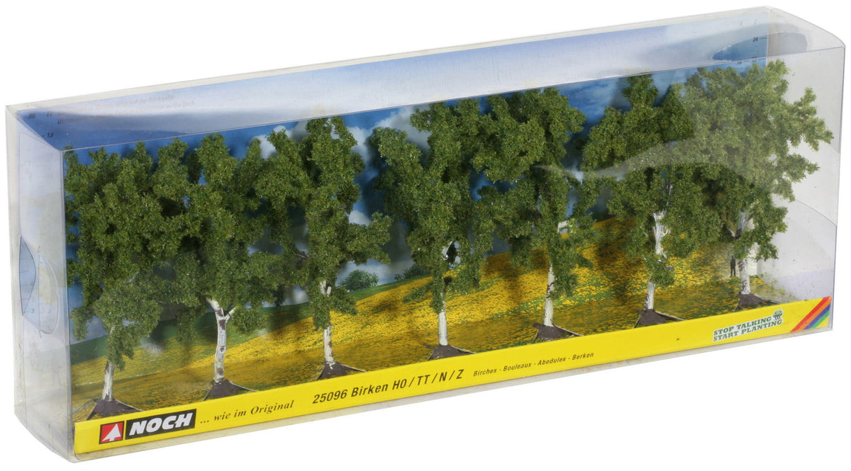 Noch 25096 HO/TT/N/Z Scale White Birch Trees, 10 cm, 7-Pack