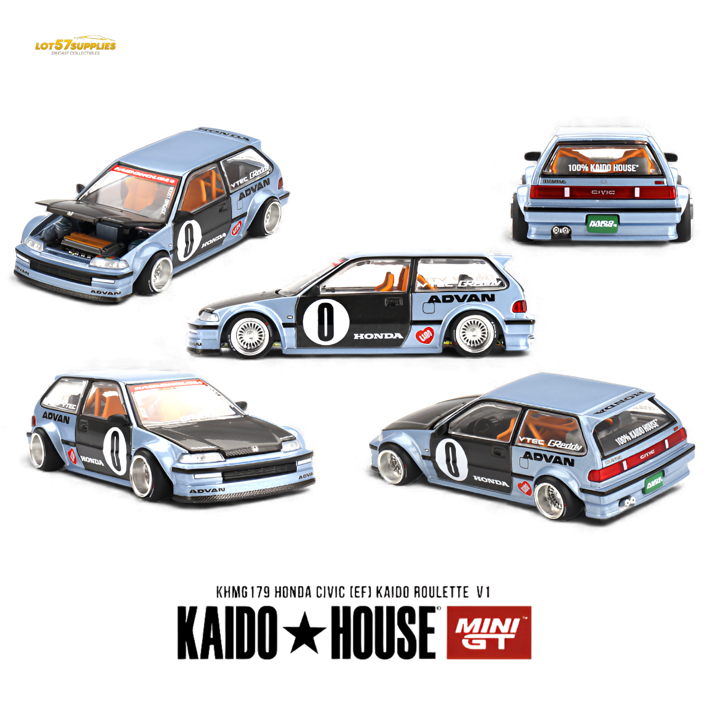 Mini GT x Kaido House Honda Civic (EF) #0 Kaido Roulette V1 1:64 KHMG179