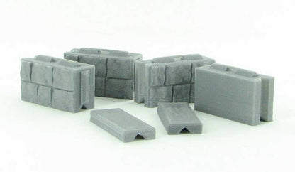 3D To Scale 50-130-GY 1/50 Precast Wall Block Set, Gray