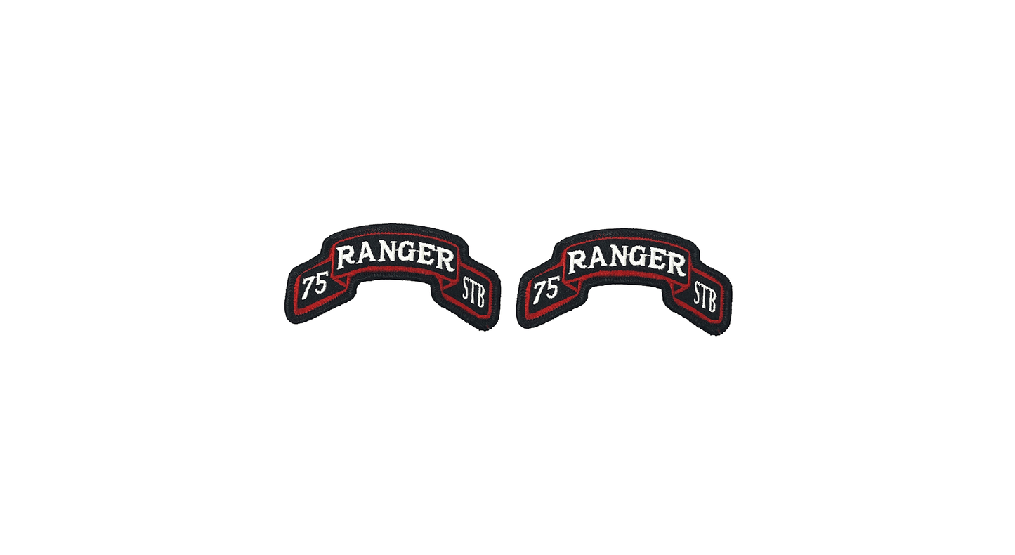 U.S. Army 75th Ranger STB Color Scroll with Hook Fastener (pair)