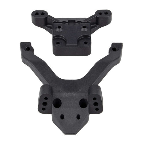 Team Associated ASC91972 RC10B6.4 FT Top Plate and Ballstud Mount Carbon