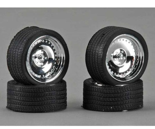 Pegasus Hobbies 2311 23" CL's w/ Tires Chrome Wheels (4) Model Kits