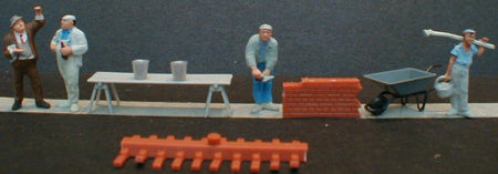Preiser 10251 HO Scale People Working Bricklayers/Accessories