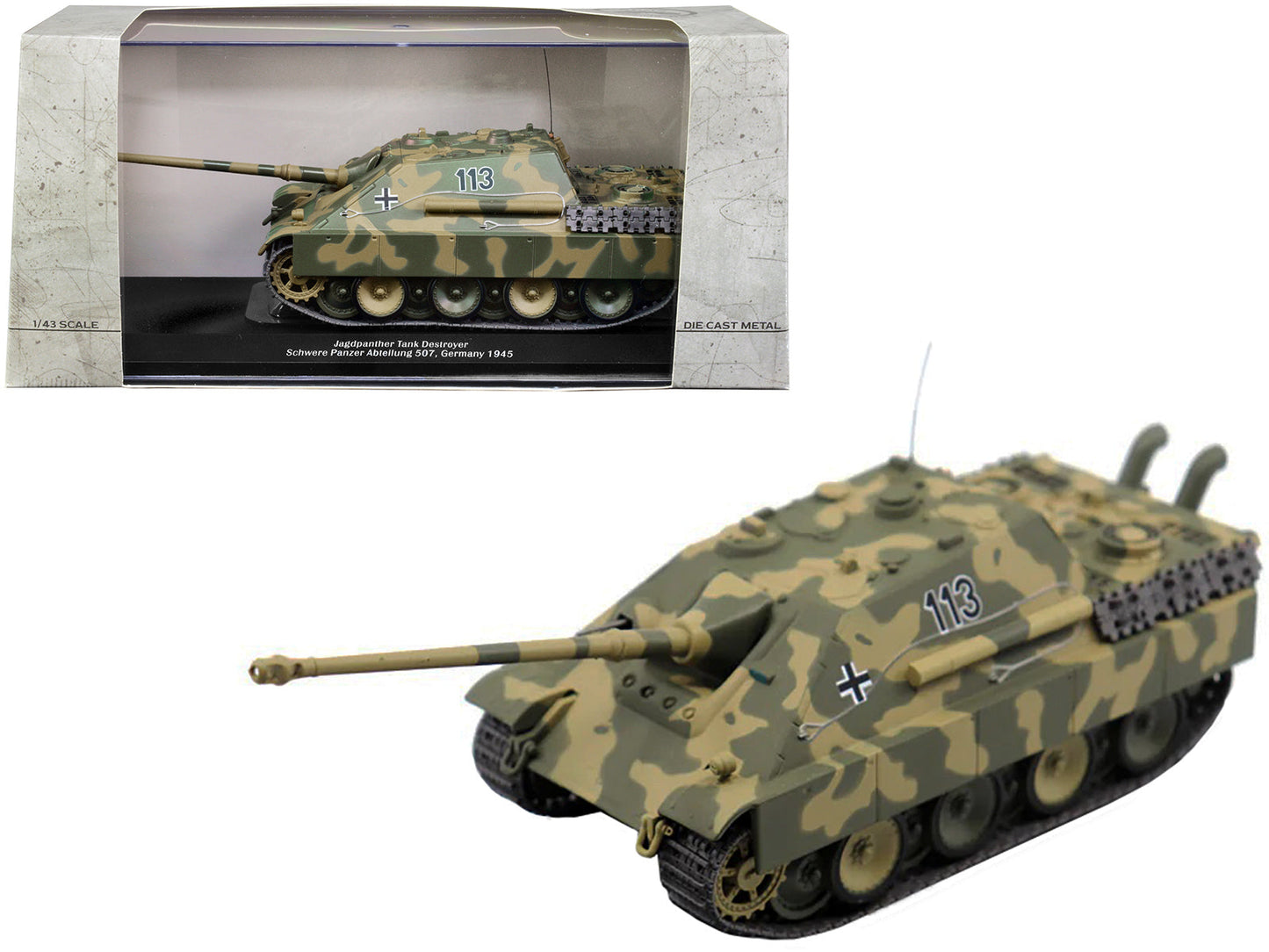 German Sd. Jagdpanther Tank Destroyer #113 "Schwere Panzer Abteilung 507 Germany 1945" 1/43 Diecast Model by AFVs of WWII  free shipping USA