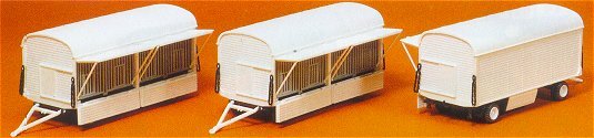 Preiser 20007 HO Scale Modern Circus Wagon Set - Plastic Kits Cage