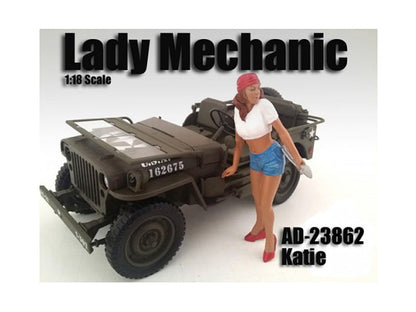 Lady Mechanic Katie Figure For 1:18 Scale Models by American Diorama  free shipping USA