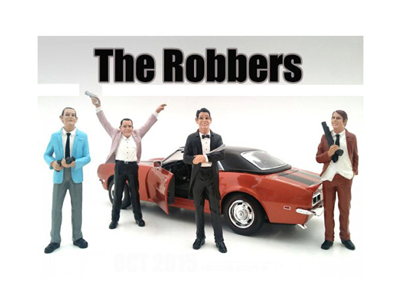 "The Robbers" 4 Piece Figure Set For 1:18 Scale Models by American Diorama  free shipping USA