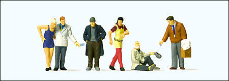 Preiser 10591 HO Scale Pedestrians On the Street pkg(6)