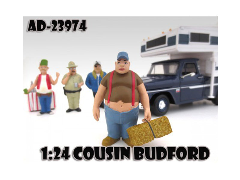 Cousin Budford "Trailer Park" Figure For 1:24 Scale Model Cars by American Diorama  free shipping USA