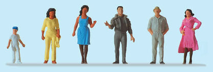 Preiser 14045 HO Scale Pedestrians Passers-By pkg(6)