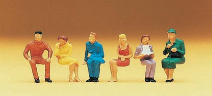 Preiser 14095 HO Scale Spectators Seated Persons pkg(6)