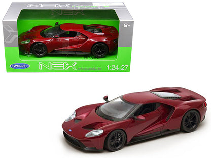 2017 Ford GT Red 1/24 - 1/27 Diecast Model Car by Welly  free shipping USA