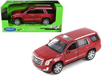 2017 Cadillac Escalade with Sunroof Red Metallic 1/24-1/27 Diecast Model Car by Welly  free shipping USA