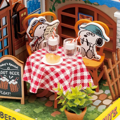 DIY Miniature Kit: Peanuts - Le Petit Cafe with Snoopy and Spike