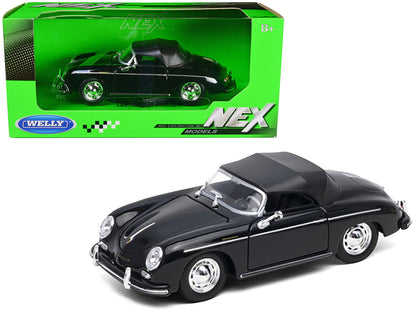 Porsche 356A Speedster Soft Top Black "NEX Models" Series 1/24 Diecast Model Car by Welly  free shipping USA